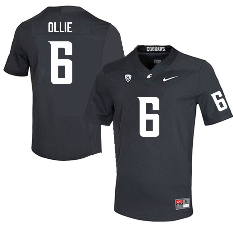 Men #6 Donovan Ollie Washington State Cougars College Football Jerseys Sale-Charcoal